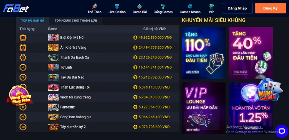 Đa dạng trò chơi cá cược tại Mibet Login